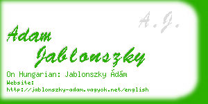 adam jablonszky business card